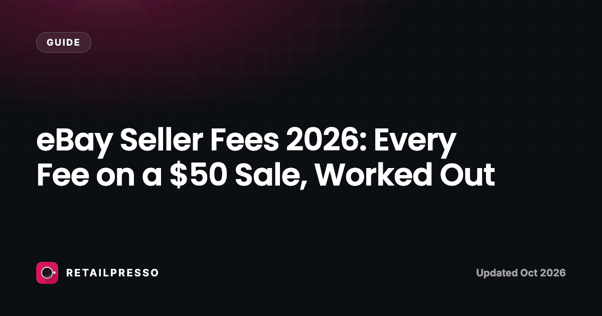 eBay Seller Fees 2026: Every Fee on a $50 Sale, Worked Out